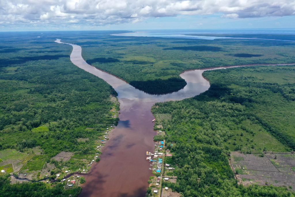 Aerial of the Barima Mora Passage Mangrove Ecosystem. Photo courtesy Reel Guyana