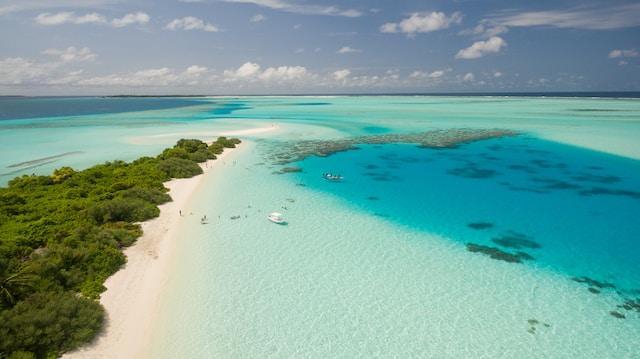 A photo of a Caribbean island.