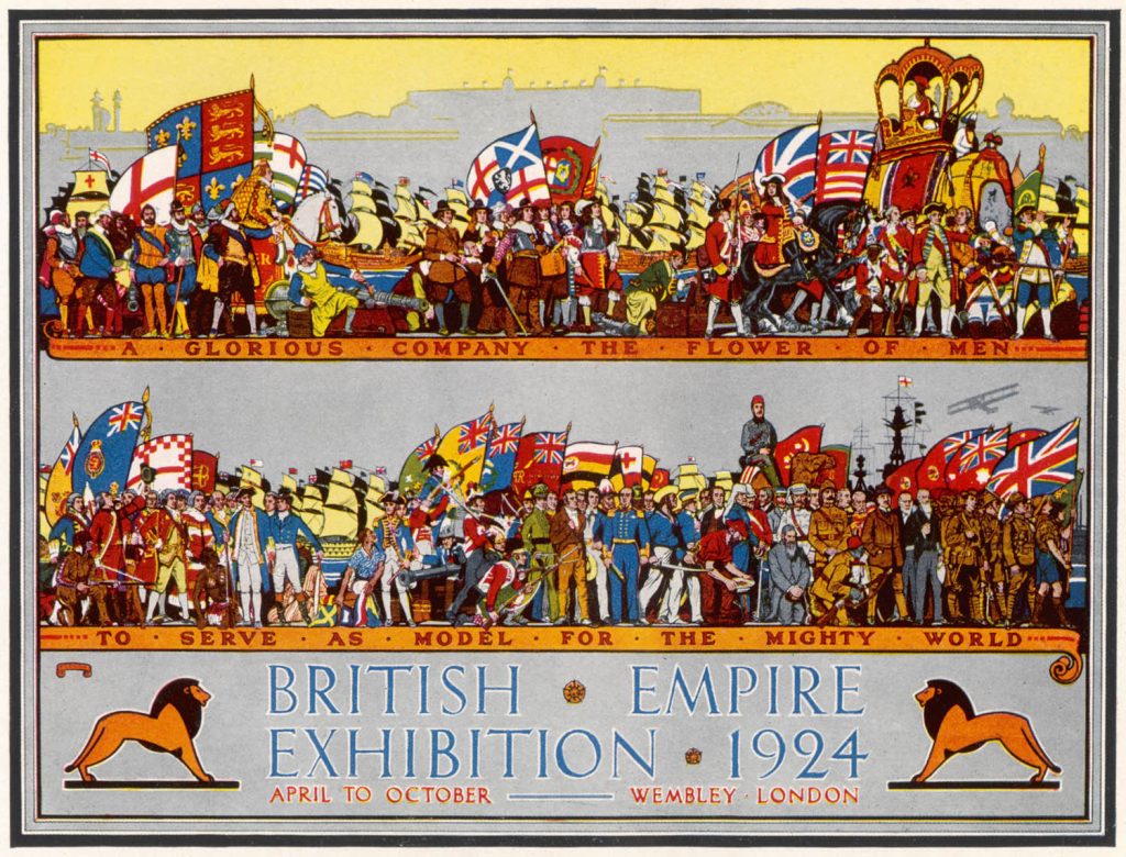 One of the posters advertising the 1924 British Empire Exhibition. Photo by Chronicle/Alamy Stock Photo