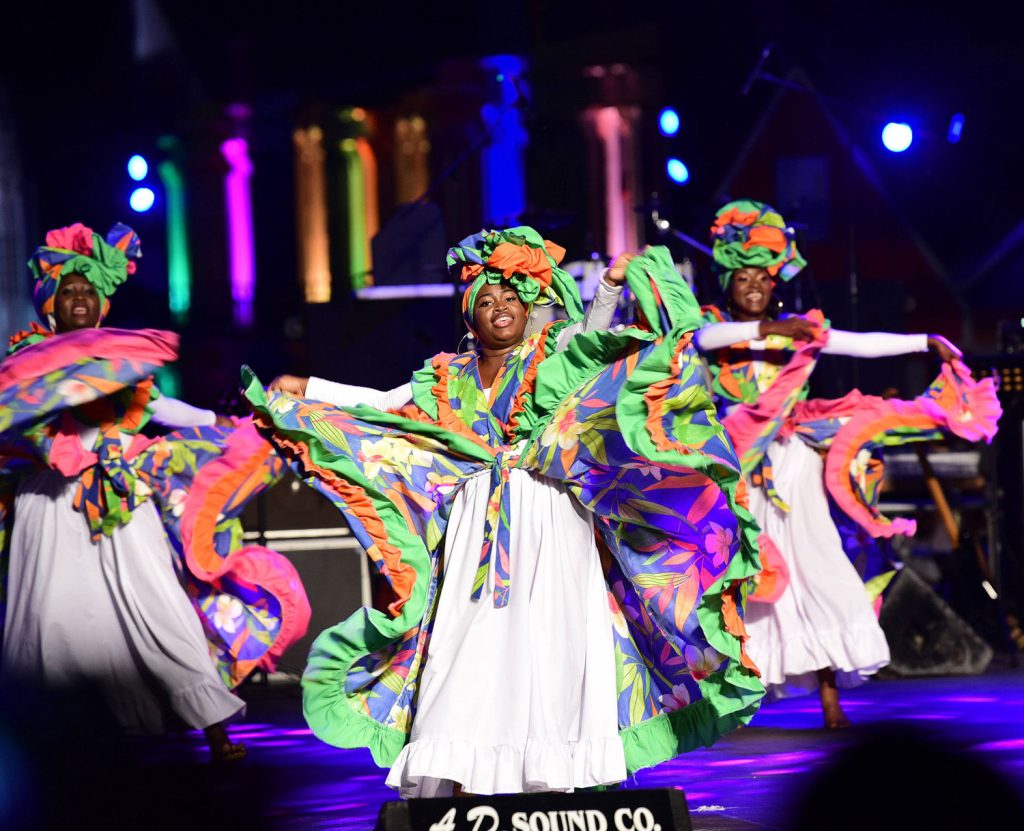 Bèlè is a dance form found in Martinique, St Lucia, Dominica, Grenada, Guadeloupe, Haiti, Trinidad & Tobago. Photo courtesy Tobago Festivals Commission