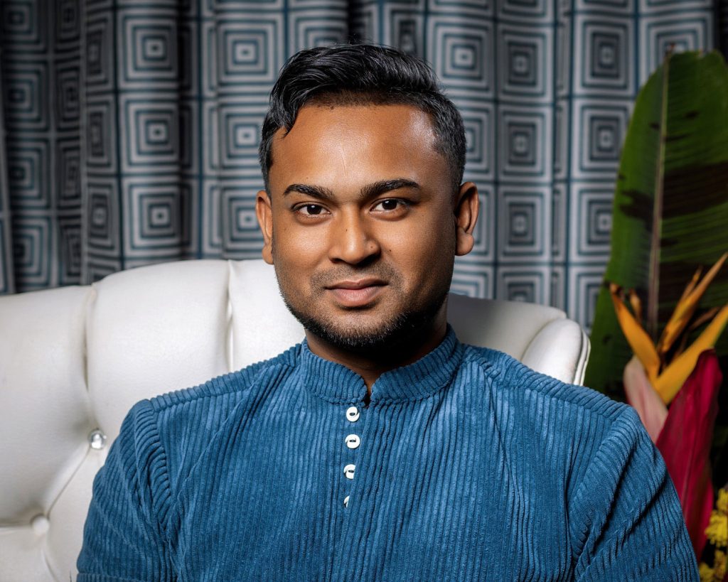 Guyanese-Trinidadian fashion designer Aaron Moneer won Season 7 of Mission Catwalk in 2023, and showcased his work at Paris Fashion Week. Photo by Stefan Jadoo Photography, courtesy Aaron Moneer