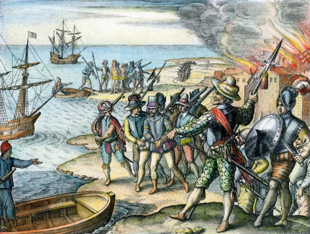 Sir Walter Raleigh after raiding Trinidad in 1595 and capturing Spanish governor Don Antonio de Berrio. Photo courtesy Wikimedia Commons